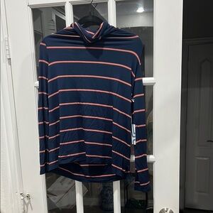 Striped Navy and Pink Long Sleeve Top